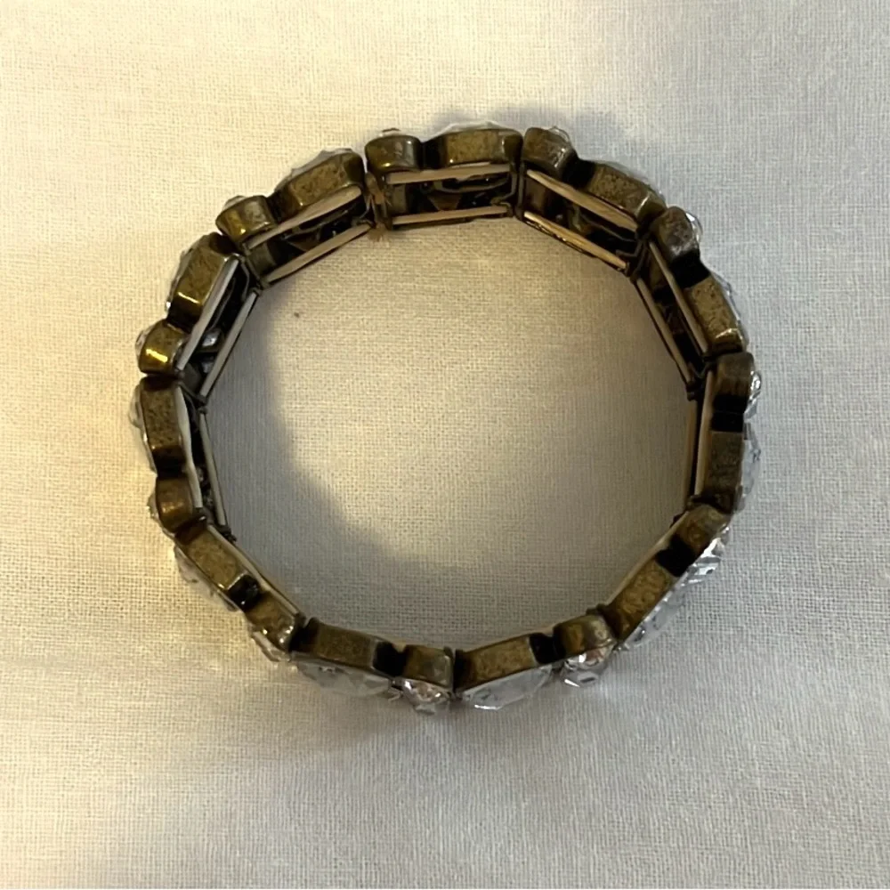 Victorian antique style stretch costume bracelet vintage gold - Picture 4 of 5